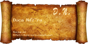 Duca Nóra névjegykártya